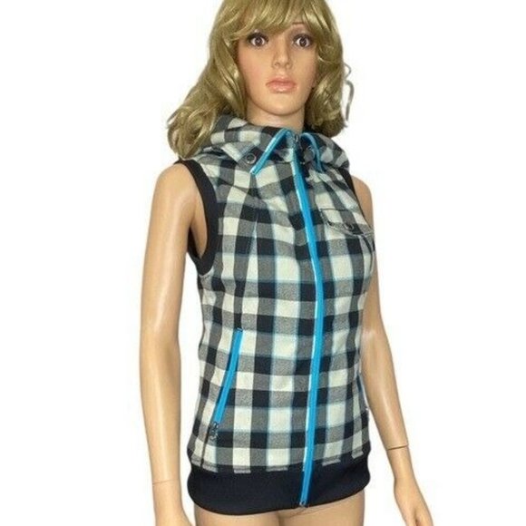 Burton Jackets & Blazers - Burton Ho Chi Minh Plaid Vest Dry Ride Hooded Small EUC Ski Snowboard